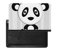 NYKVTG Passport and Vaccine Card Holder Black White Panda Passport Cover Documents Organizer Protector