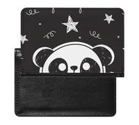 NYKVTG Passport and Vaccine Card Holder Black White Panda Passport Cover Documents Organizer Protector
