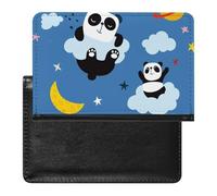 NYKVTG Passport and Vaccine Card Holder Blue Cloud Panda Passport Cover Documents Organizer Protector