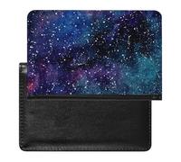 NYKVTG Passport and Vaccine Card Holder Blue Galaxy Passport Cover Documents Organizer Protector