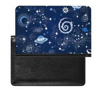 NYKVTG Passport and Vaccine Card Holder Blue Planet Galaxy Passport Cover Documents Organizer Protector