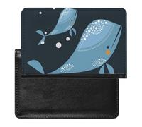 NYKVTG Passport and Vaccine Card Holder Blue Whale Passport Cover Documents Organizer Protector