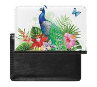 NYKVTG Passport and Vaccine Card Holder Butterfly Peacock Passport Cover Documents Organizer Protector