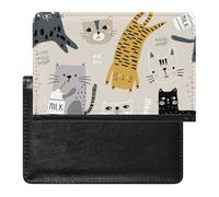 NYKVTG Passport and Vaccine Card Holder Cartoon Tiger Cat Passport Cover Documents Organizer Protector