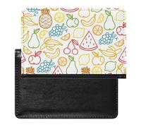 NYKVTG Passport and Vaccine Card Holder Colorful Fruit Passport Cover Documents Organizer Protector