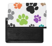 NYKVTG Passport and Vaccine Card Holder Colorful Paw Passport Cover Documents Organizer Protector