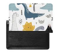 NYKVTG Passport and Vaccine Card Holder Cute Dinosaurs Passport Cover Documents Organizer Protector