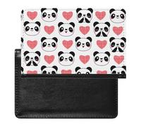 NYKVTG Passport and Vaccine Card Holder Cute Panda Hearts Passport Cover Documents Organizer Protector