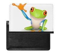 NYKVTG Passport and Vaccine Card Holder Frog Green Passport Cover Documents Organizer Protector