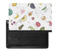 NYKVTG Passport and Vaccine Card Holder Grape Lemon Pineapple Passport Cover Documents Organizer Protector