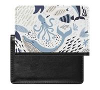 NYKVTG Passport and Vaccine Card Holder Octopus Dolphin Passport Cover Documents Organizer Protector
