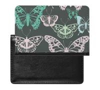 NYKVTG Passport and Vaccine Card Holder Pink Green Butterfly Passport Cover Documents Organizer Protector