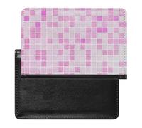 NYKVTG Passport and Vaccine Card Holder Pink Lattice Wall Passport Cover Documents Organizer Protector