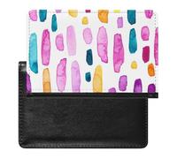NYKVTG Passport and Vaccine Card Holder Pink Yellow Blue Passport Cover Documents Organizer Protector