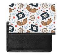 NYKVTG Passport and Vaccine Card Holder Pirate Ship Passport Cover Documents Organizer Protector