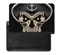 NYKVTG Passport and Vaccine Card Holder Pirate Skull Passport Cover Documents Organizer Protector