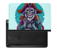 NYKVTG Passport and Vaccine Card Holder Pirate Skull Passport Cover Documents Organizer Protector