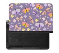 NYKVTG Passport and Vaccine Card Holder Purple Butterfly Passport Cover Documents Organizer Protector