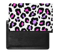 NYKVTG Passport and Vaccine Card Holder Purple Leopard Passport Cover Documents Organizer Protector