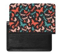 NYKVTG Passport and Vaccine Card Holder Red Blue Butterfly Passport Cover Documents Organizer Protector