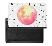 NYKVTG Passport and Vaccine Card Holder Red Galaxy Passport Cover Documents Organizer Protector