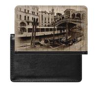 NYKVTG Passport and Vaccine Card Holder Retro City Passport Cover Documents Organizer Protector