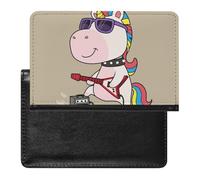 NYKVTG Passport and Vaccine Card Holder Rock Unicorn Passport Cover Documents Organizer Protector