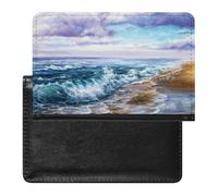 NYKVTG Passport and Vaccine Card Holder Sea Coast Passport Cover Documents Organizer Protector