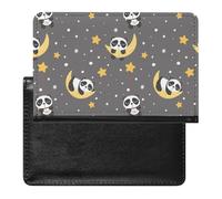 NYKVTG Passport and Vaccine Card Holder Star Moon Panda Passport Cover Documents Organizer Protector
