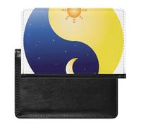 NYKVTG Passport and Vaccine Card Holder Sun Moon Tai Chi Passport Cover Documents Organizer Protector