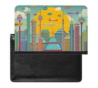 NYKVTG Passport and Vaccine Card Holder Tech City Passport Cover Documents Organizer Protector