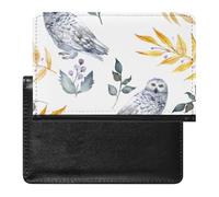 NYKVTG Passport and Vaccine Card Holder White Owl Passport Cover Documents Organizer Protector
