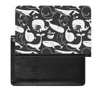 NYKVTG Passport and Vaccine Card Holder White Whales Dolphins Passport Cover Documents Organizer Protector