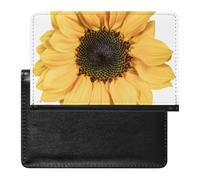 NYKVTG Passport and Vaccine Card Holder Yellow Sunflower Passport Cover Documents Organizer Protector