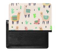 NYKVTG Passport Holder Alpaca Cactus Passport Wallet Pu Leather Passport Cover for Women Men