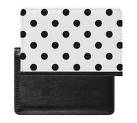NYKVTG Passport Holder Black Polka Dots Passport Wallet Pu Leather Passport Cover for Women Men