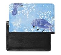 NYKVTG Passport Holder Blue Bird Butterfly Passport Cover Case Waterproof Travel Wallet for Women Men