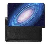 NYKVTG Passport Holder Blue Galaxy Passport Cover Case Waterproof Travel Wallet for Women Men