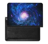 NYKVTG Passport Holder Blue Galaxy Passport Wallet Pu Leather Passport Cover for Women Men