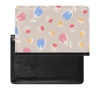 NYKVTG Passport Holder Blue Pink Flowers Passport Wallet Pu Leather Passport Cover for Women Men