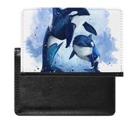 NYKVTG Passport Holder Blue Whale Passport Cover Case Waterproof Travel Wallet for Women Men