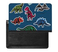 NYKVTG Passport Holder Cartoon Dinosaur Passport Wallet Pu Leather Passport Cover for Women Men