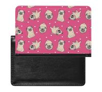 NYKVTG Passport Holder Cartoon Pug Dog Passport Cover Case Waterproof Travel Wallet for Women Men
