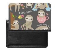 NYKVTG Passport Holder Cartoon Sloth Passport Cover Case Waterproof Travel Wallet for Women Men