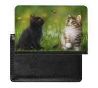 NYKVTG Passport Holder Cat Butterfly Passport Cover Case Waterproof Travel Wallet for Women Men