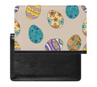 NYKVTG Passport Holder Colorful Eggs Passport Wallet Pu Leather Passport Cover for Women Men