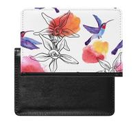 NYKVTG Passport Holder Colorful Flowers Passport Wallet Pu Leather Passport Cover for Women Men