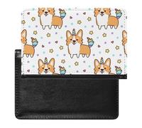 NYKVTG Passport Holder Corgi Dog Passport Cover Case Waterproof Travel Wallet for Women Men
