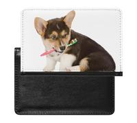 NYKVTG Passport Holder Corgi Dog Passport Wallet Pu Leather Passport Cover for Women Men