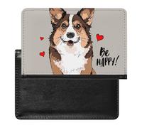 NYKVTG Passport Holder Corgi Dog Passport Wallet Pu Leather Passport Cover for Women Men